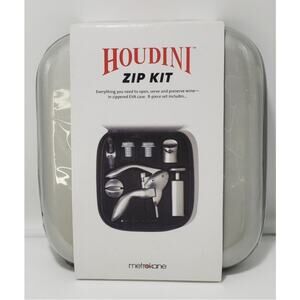 Metrokane Houdini Zip Kit 8 Pc Wine Bottle Opener in Zippered Case **NEW**